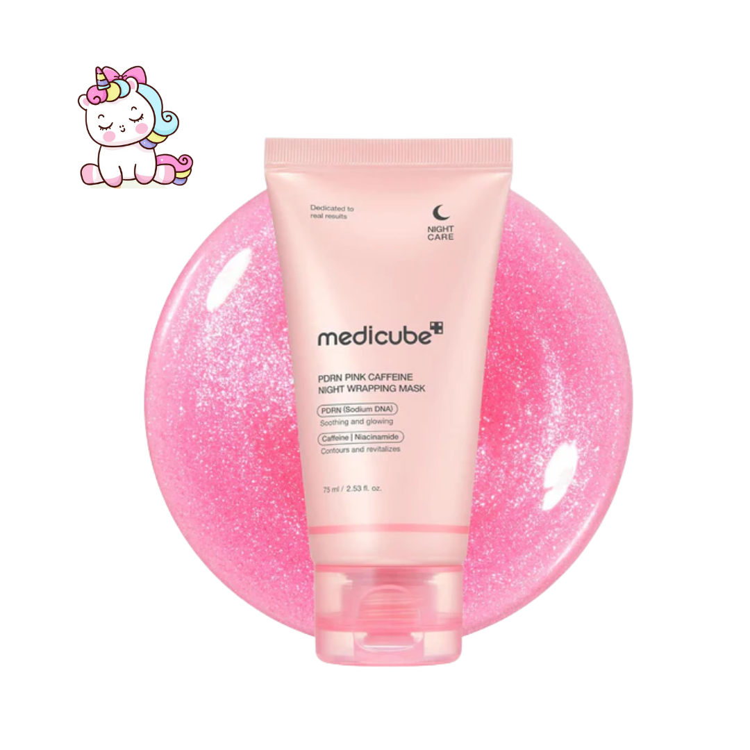 Medicube PDRN Pink Caffeine Night Wrapping Mask – Mascarilla Nocturna Reafirmante