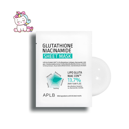 APLB Glutathione & Niacinamide Sheet Mask – Mascarilla Facial Iluminadora