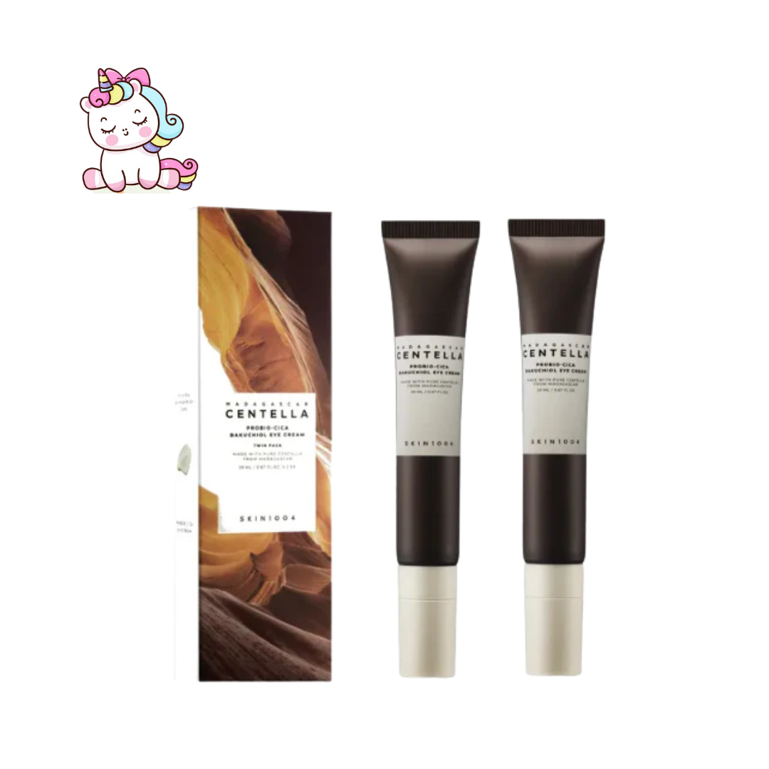 Skin1004 Madagascar Centella ProBio-Cica Bakuchiol Eye Cream – Contorno de Ojos (Twin Pack 20 ml)